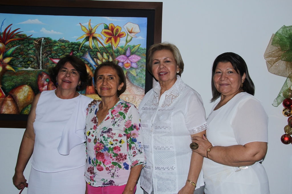 Gloria González,  María del Carmen Ceballos,  Cecilia Polanía y Clara Morales.